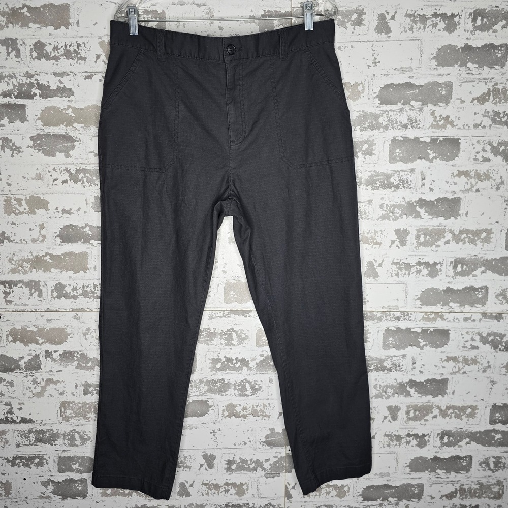 Eddie Bauer Womens Adventure Ripstop Ankle Pants Gray High Rise Utility Size 14